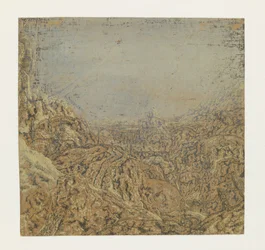 Rocky Landscape with a Gorge, First Version