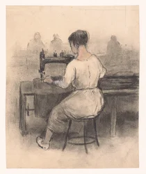 Woman at Sewing Machine