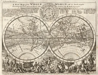 A new map of the whole world with the trade winds according to the latest and most exact observations