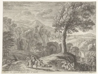 Joseph Helps Mary Off the Donkey (series title: Flight into Egypt)