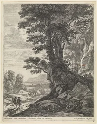 Landscape with painters at the foot of a group of trees