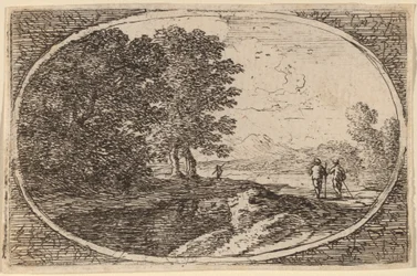 Three Men Carrying Staffs
