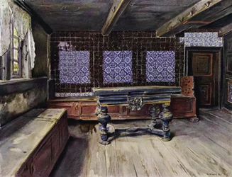 Hall in the E Harden House in Neuengamme, near Hamburg