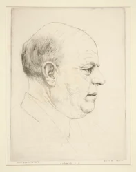 H. N. Bialik (portrait of head in profile)
