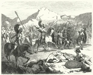 Epaminondas ordering the Theban army into battle