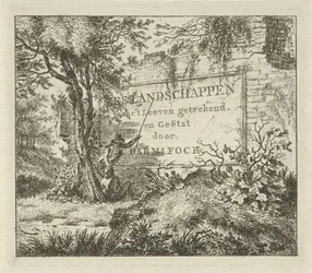 Two Men by a Wall (Six Landscapes)