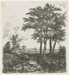 Four Trees by a Ditch