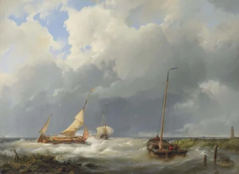 Coastal Scene with Fishing Vessels