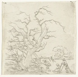 Winter Landscape with Skaters and Woodcutter