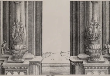 The Middle Section of the Entryway to the Central Portal, the Columns Decorated by Sirens