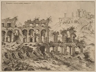 View of the Colosseum with the Palatine in the Background