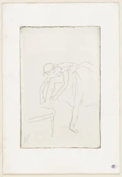 Dancer Putting on Her Shoe