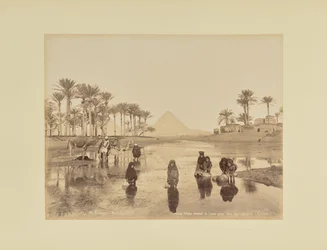 Women, Fellahs Drawing Water Near the Pyramids, Cairo