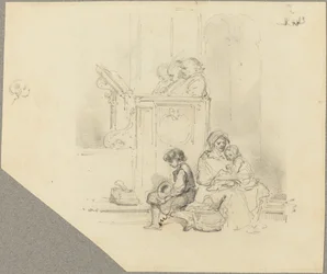 Figures at a Church Service