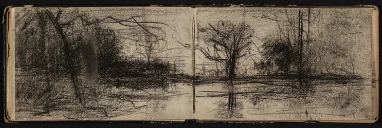 Landscape with Pond (Page from a Sketchbook)