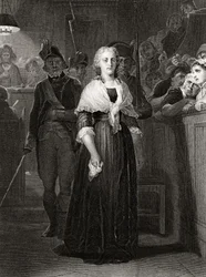Marie Antoinette before the Revolutionary Tribunal Court, October 14 1793, engraved by William French