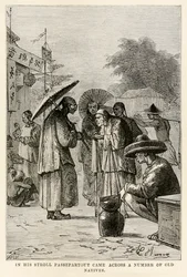 In his stroll Passepartout came across a number of old natives, from Around the World in Eighty Days by Jules Verne