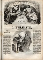 Mithridate tragedy in five acts by Jean Racine - engraving in Oeuvres de Jean Racine illustrated by Pauquet and notice by Emile de La Bedolliere - 1851