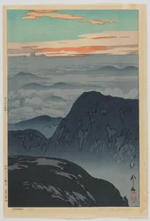 Sunrise at Eboshidake, from the series Twelve Scenes in the Japan Alps, Taisho era