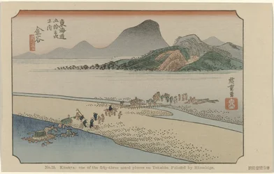 Kanaya, No. 25. Kanaya: One of the Fifty-Three Noted Places on Tokaido, Painted by Hiroshige, The Tokaido of Hiroshige