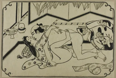 A sheet from a shunga album