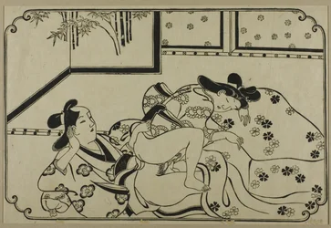 A sheet from a shunga album