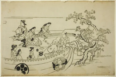 Flower-Viewing Party with Crest-Bearing Curtain, from the series 