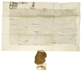 Document signed by Queen Elizabeth I with Royal Great Seal, 1564