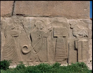View of the base of reliefs of the Gate of the Sphinx