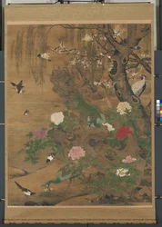 Birds Gather under the Spring Willow