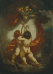 Two Children Grabbing Fruit