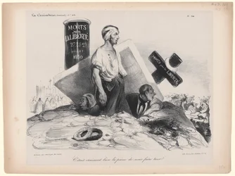 It was hardly worthwhile getting killed for that! Plate 524 from the journal La Caricature
