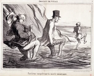Cartoon about tourists on vacation. Series 