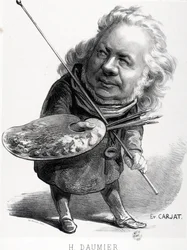 Cartoon by Honore Daumier, French Engraver, Painter and Sculptor. Carjat Engraving. Arbaud Museum