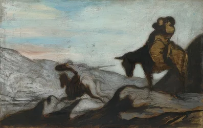Don Quixote and Sancho Panza. Around 1855