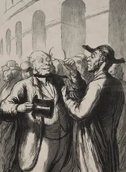 Exposition universelle: The inspection of photographs at the turnstiles