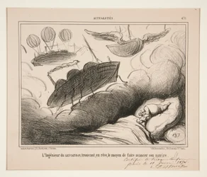 The Engineer of the Leviathan, Finding in His Dream the Means to Make His Ship Move. Plate 478 from the series News of the Day, from the journal La Charivari