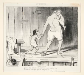 When the Children Have Been Very Good, Father Takes Them to the Bath for a Pleasure Outing, from Les Baigneurs