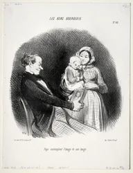 The Good Bourgeois, plate 40: Papa contemplates a likeness of his likeness