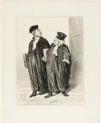 Finally We Obtained the Division of Property Between Husband and Wife... About Time, There Was No More Money Left to Divide, plate 3 from Les Avocats Et Les Plaideurs