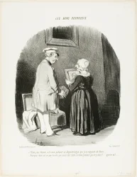 "- Here, my wife, is my daguerreotype portrait which I brought back for you from Paris... - Why didn