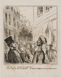 "- Oh, my friend... I am afraid of these people there." Plate 101 from Actualités