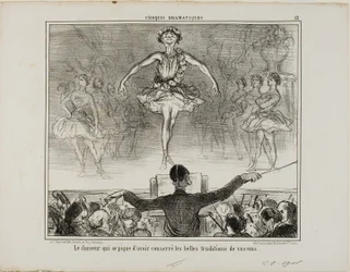 A dancer who claims to have preserved the great tradition of VESTRI, plate 12 from Croquis Dramatiques