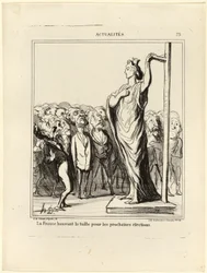 France Preparing to Get Her Candidates to Pass Muster Under the Measure of Standards, Plate 73 from Actualités