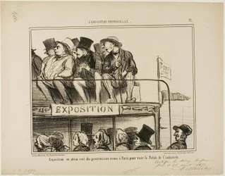 Open Air Exhibition of Provincials Coming to Paris to See the Palace of Industry, Plate 31 from The Universal Exhibition