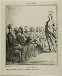 Run-Off Elections. "- Will she invite me for a second waltz?," plate 114 from Actualités