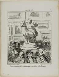 The Displeasure of a Sculpture Placed in the Middle of an Exhibition of Paintings, plate 5 from Salon De 1857