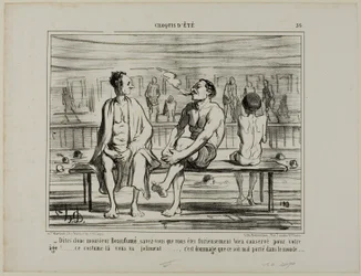 "You know, Monsieur Beaufumé, actually you have kept damned well considering your age. This costume suits you perfectly.... just too bad that it does not look good on everybody," plate 36 from Croquis D