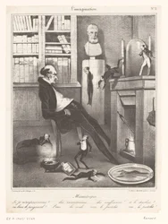 Caricature of a Misanthrope Considering How He Will Commit Suicide
