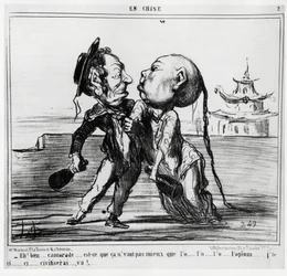 Second Opium War (1856-1860), in 1858, the Chinese Government Agreed to Legalize the Trade in Opium, Under Franco-British Pressure: Eh! Well, Comrade... Is It Not Better Than the Opium... Civilize...